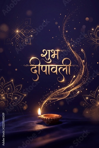 Shubh Deepawali Background with Greetings