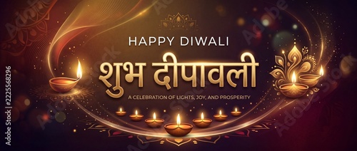 Shubh Deepawali Background with Greetings