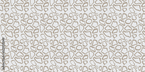 Beige Leopard Print Animal Pattern with Abstract Spots on White Background
