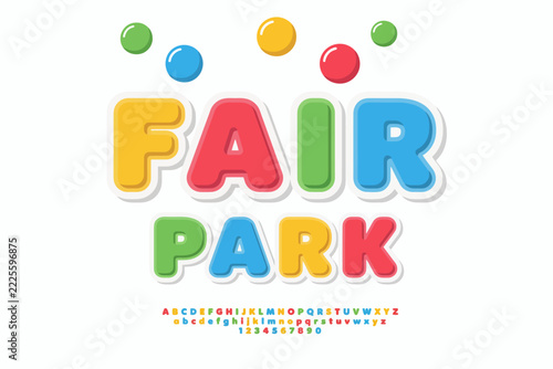 Colorful Chunky Letters Spelling Out Fair Park Theme