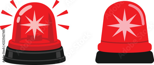 Red Emergency Warning Beacon Clipart Set