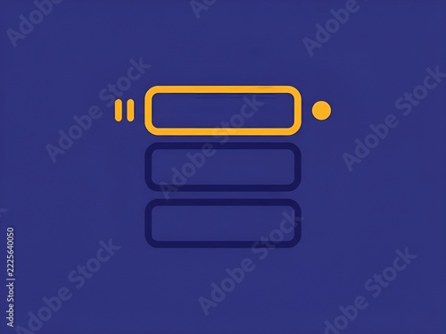 Minimalist digital interface graphic displaying stacked interactive elements rendered in crisp yellow and deep blue tones for modern tech.