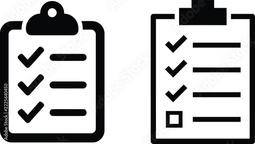 Clipboard Checklist and Task Management Vector Icon Set