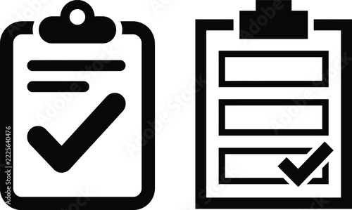 Clipboard Checklist and Task Verification Icon Set