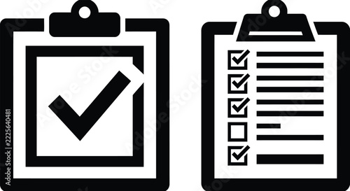 Checklist and Task Management Clipboard Icon Set

