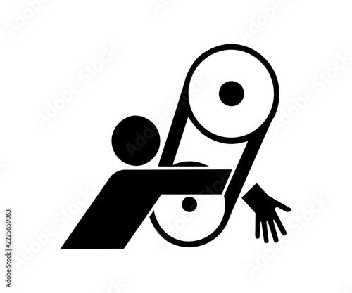 ANSI Z535 - Figure A33 - Arm Crush Hazard icon sign vector design and illustration.


