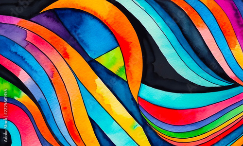 Background with bright colorful stripes, abstract pattern