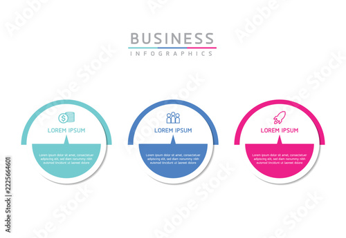 Vector infographic template showing steps or processes for business presentations and design creation.