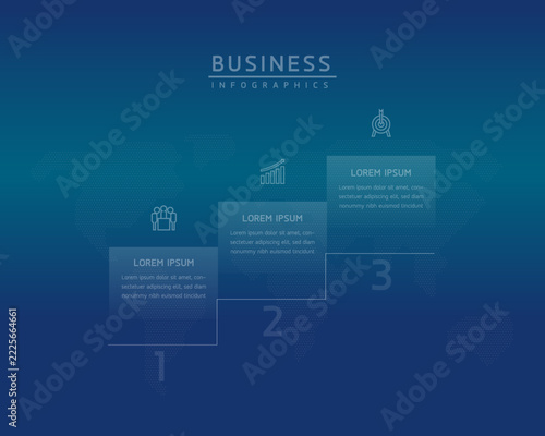 Vector infographic template showing steps or processes for business presentations and design creation.
