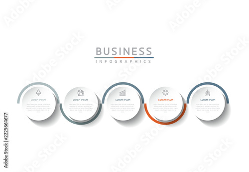 Vector infographic template showing steps or processes for business presentations and design creation.