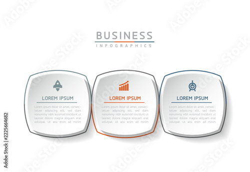 Vector infographic template showing steps or processes for business presentations and design creation.