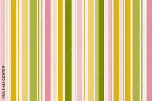 Seamless pattern of wide vertical stripes in butter yellow pistachio green marshmallow pink and cream for kids textile
