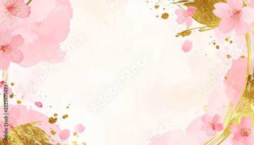 Elegant Japanese Decorative Background Scattered Sakura Cherry Blossom Petals Soft