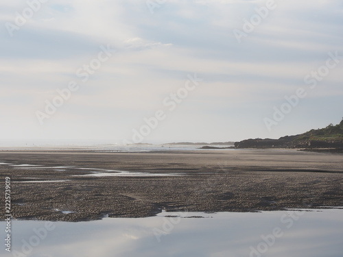 hazy morning at low tide in Ogunquit, Maine