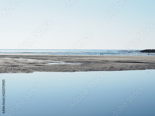 clear morning at low tide in Ogunquit, Maine