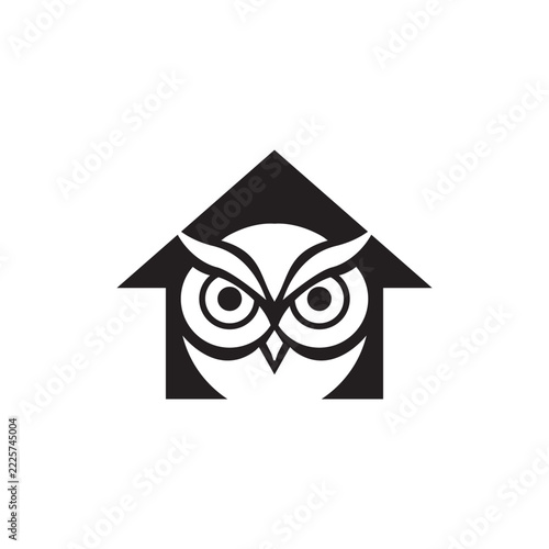 House of Owl Logo Icon Vector.