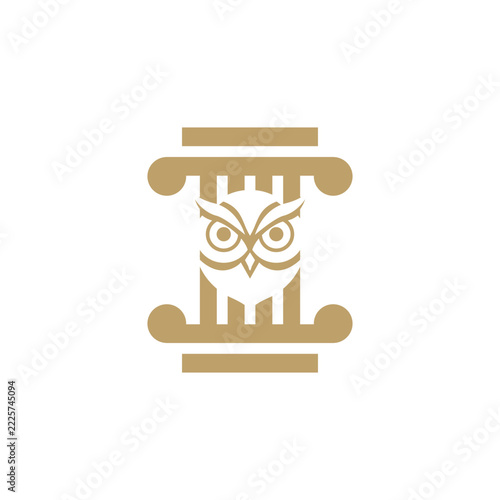Pillars Owl Logo Icon Vector