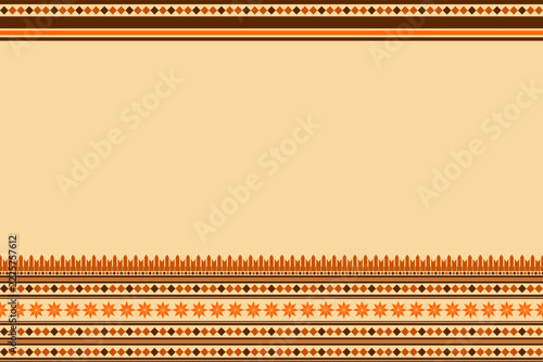Traditional Ethnic Pattern Background Vector with Geometric Border Design