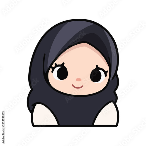 Cute animated vector design element of a girl