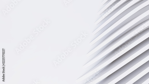 Abstract Curved Shapes. White Circular Background.