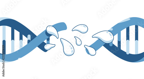 DNA Double Helix Gene Editing Illustration - Biotechnology CRISPR Genome Modification Concept Vector