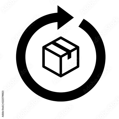 Logistics return box arrow and cycle vector illustration
