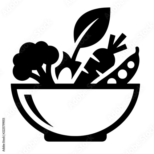Healthy food broccoli carrot pea leaf in bowl vector illustration