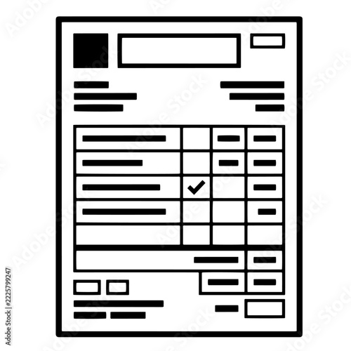 Invoice document form checklist and table vector illustration