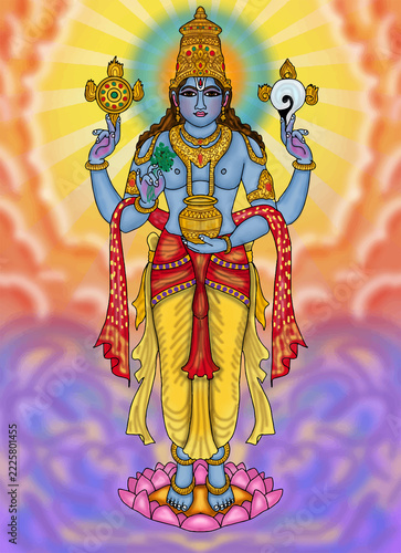 hand drawn digital art of lord dhanvantari