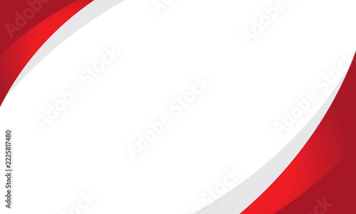 Minimal White Banner with Bold Red Curved Corner Accents