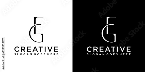 EG or GE initial letter logo design vector