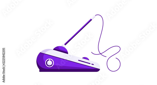 Flat Vector Illustration of a Purple Modern Microphone or Electronic Communication Device