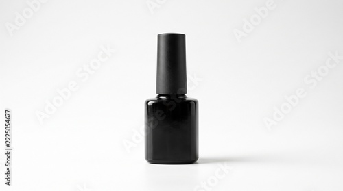 Dark Black Nail Polish Bottle Mockup On White Background
