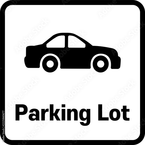 Parking Lot Vehicle Parking Area Sign Icon Vector Illustration