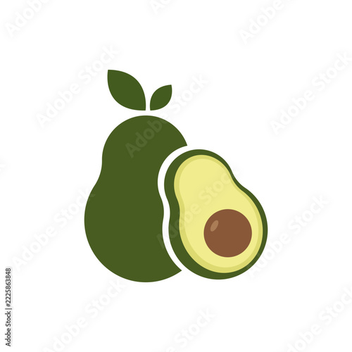 fresh avocado logo features vector illustrations whole half avocados