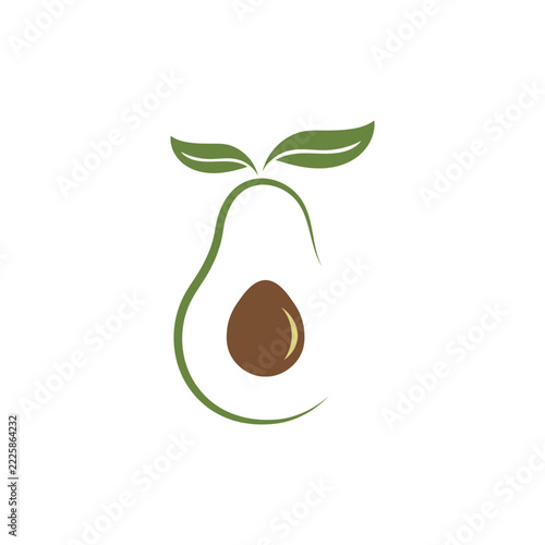 fresh avocado logo features vector illustrations whole half avocados