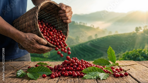 High resolution images of coffee plants and coffee farmers 