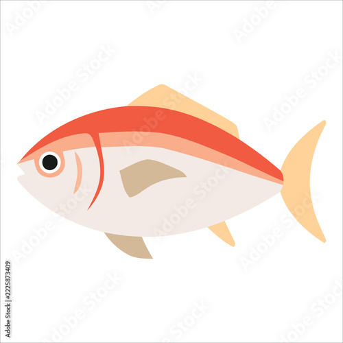 Minimalist Vector Illustration of a Tropical Fish Symbol Featuring Soft Pastel Tones and Clean Graphic Shapes for Aquatic Life Designs and Ocean Themes