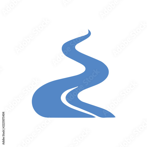 vector silhouette of river
