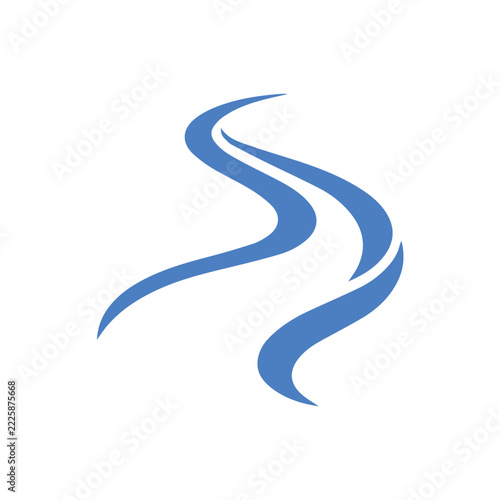 vector silhouette of river