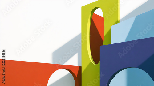 Bold Chartreuse and Purple Architectural Apertures with Geometric Shadows — Abstract Background