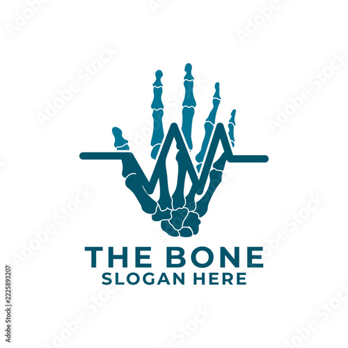 Blue Skeletal Hand Anatomy Logo