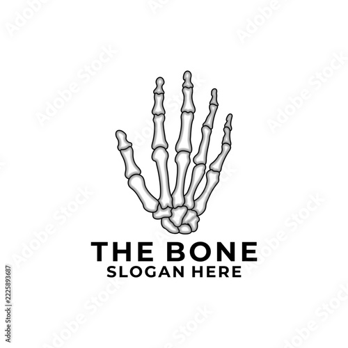 Black Skeletal Hand Medical Logo