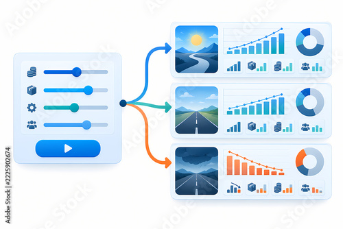 Business Scenario Simulation Dashboard for Strategic Planning and Forecasting