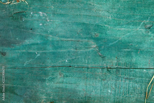 Old grunge dark textured wooden background, surface of grey and blue painted wood