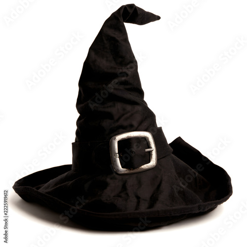 Halloween witch hat worn fabric isolated design