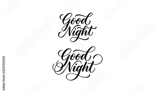 Beautiful hand lettered good night message with a flourishing script design to inspire peaceful sleep and lovely sweet dreams for a restful