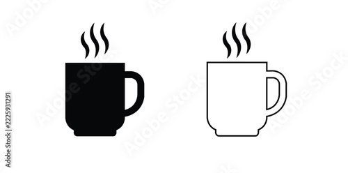 Winter hot chocolate mug Icon, Winter hot chocolate mug Vector Illustration
