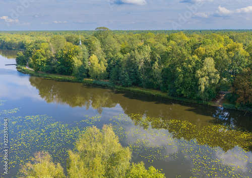 Scenic aerial view of Pszczyna Landscape Park in Kobior