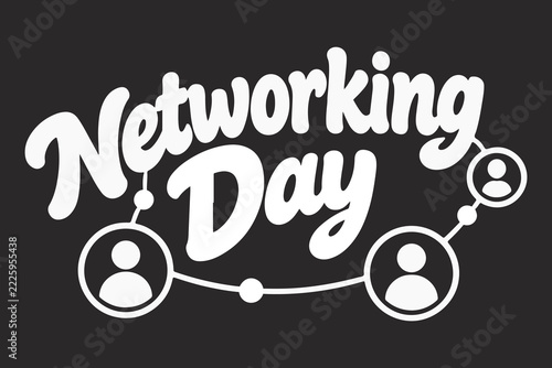 Networking Day. Network Nodes and Typography Logo